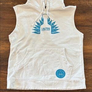 Men's White Sleeveless Hoodie